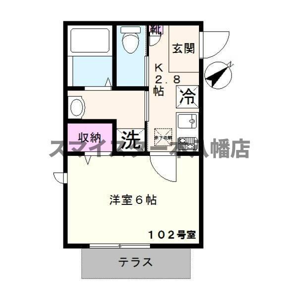 ESPACIO634(1K/1階)の間取り写真