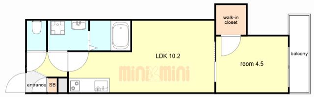 ジーメゾン大久保ラクラス(1LDK/3階)の間取り写真