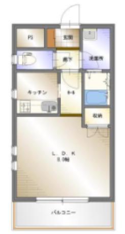 イデアルビーダ芳川(ワンルーム/2階)の間取り写真