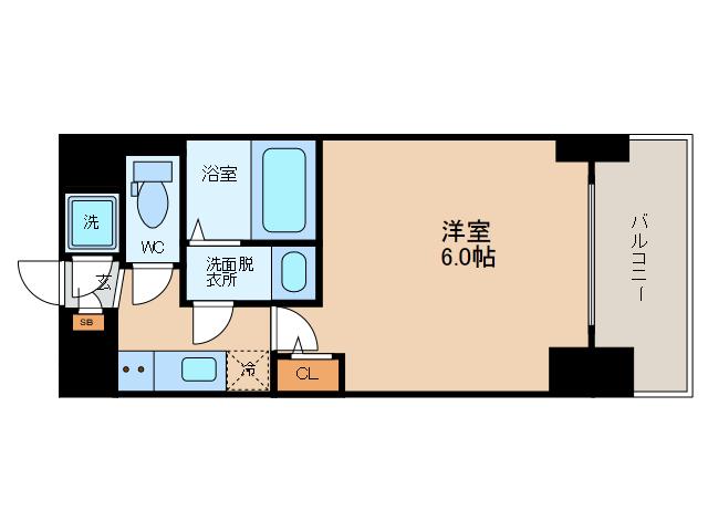 エスリード松屋町グレイス(1K/7階)の間取り写真
