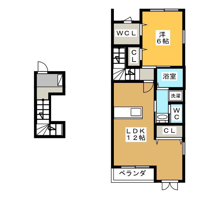セイバリー(1LDK/2階)の間取り写真