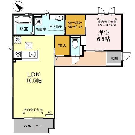 MAIRO(1LDK/1階)の間取り写真