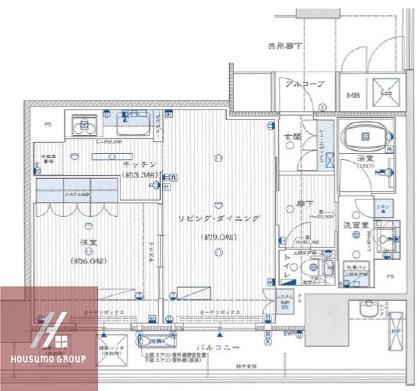 阿波座ライズタワーマーク20(1LDK/8階)の間取り写真