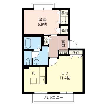 ファーストステージ(1LDK/1階)の間取り写真