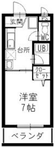 パステルローズ(1K/1階)の間取り写真