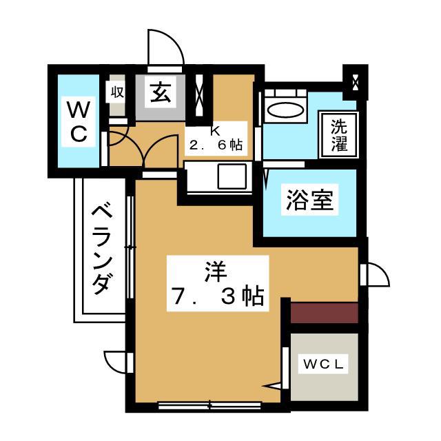 ムーンベイ(1K/2階)の間取り写真