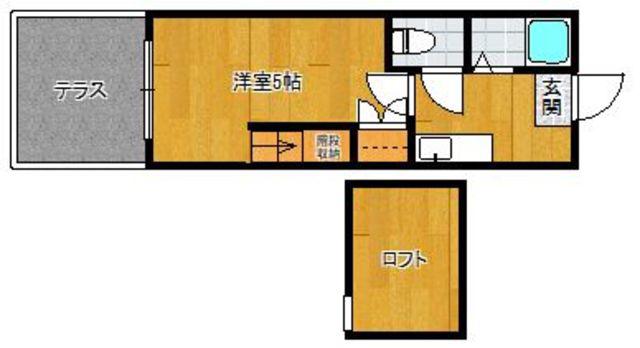 アルコス諸岡(1K/1階)の間取り写真