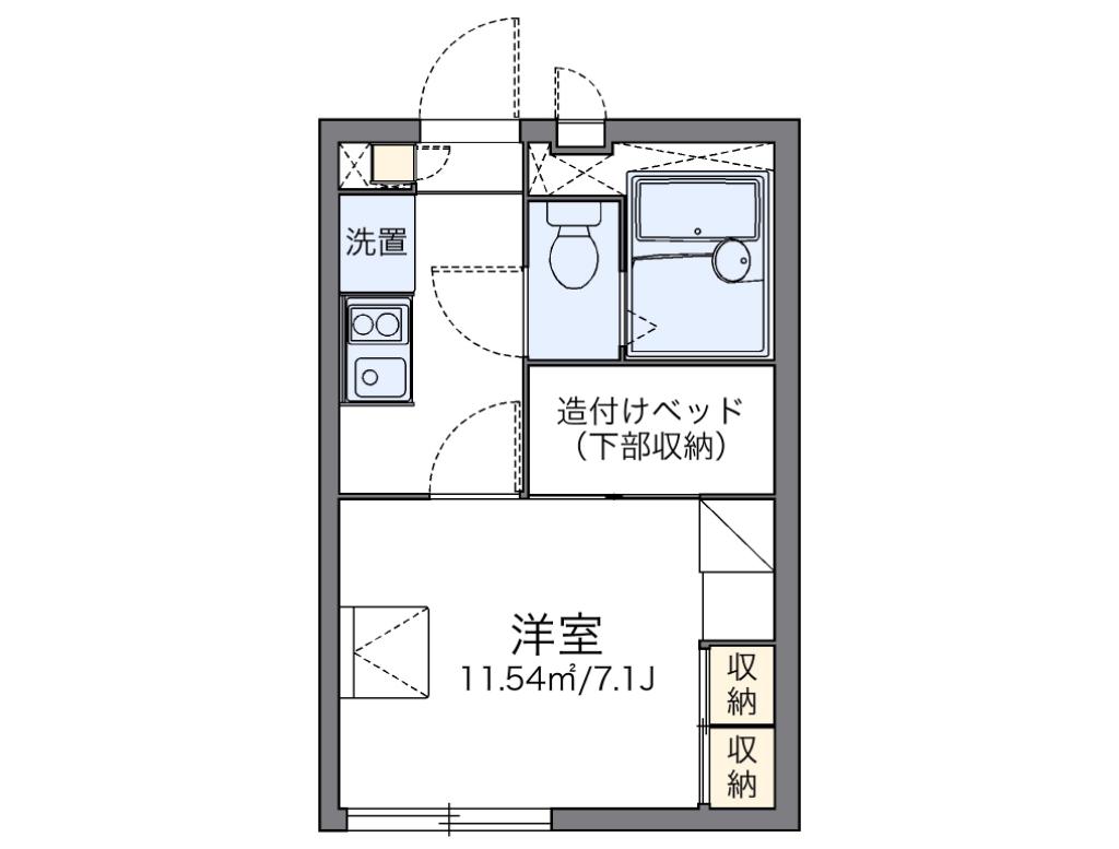 レオパレスパルティール(1K/2階)の間取り写真
