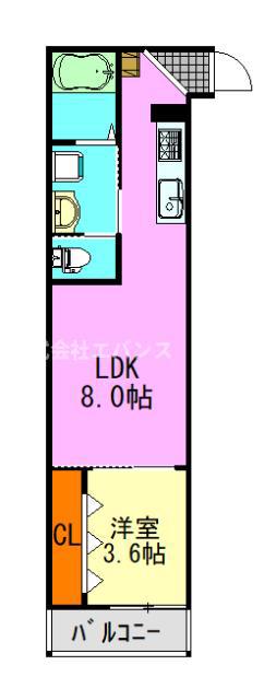 フォーサイト千葉寺(1LDK/3階)の間取り写真