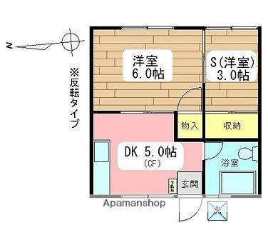 ヒルハウス(1SDK/1階)の間取り写真
