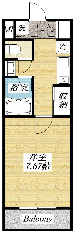 CS MANGANJII(1K/3階)の間取り写真
