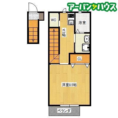 ORCA ANNEX(1K/2階)の間取り写真