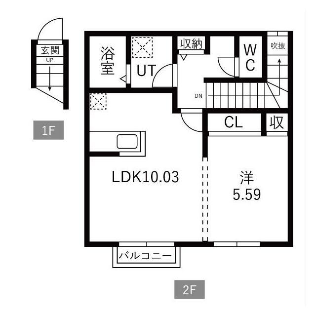 セナリオフォルム柏たなかII(1LDK/2階)の間取り写真