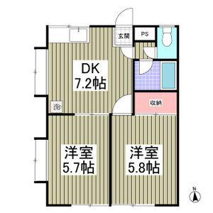 ライブハウスIB(2DK/1階)の間取り写真