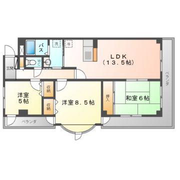 メゾンクリサンテーム(3LDK/2階)の間取り写真