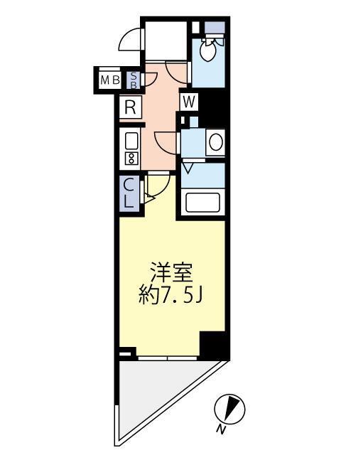 グランヴァン練馬桜台(1K/2階)の間取り写真
