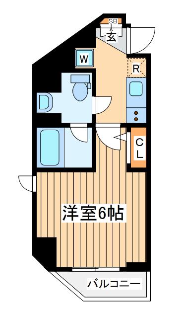 ショーケンレジデンス横浜鶴見3(1K/2階)の間取り写真