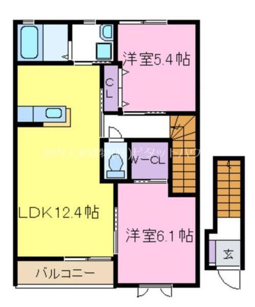 コート・クレール(2LDK/2階)の間取り写真