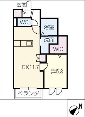 MAISON COLZA(1LDK/1階)の間取り写真