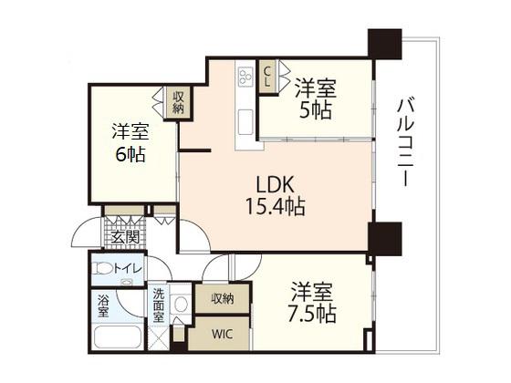 シティタワー広島(3LDK/38階)の間取り写真