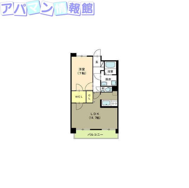 レデス幸(1LDK/3階)の間取り写真
