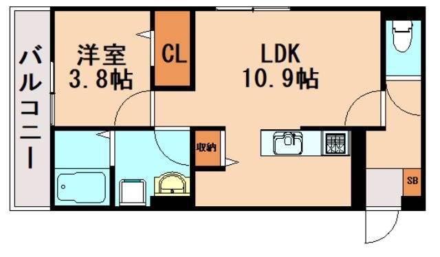 アン・シャトウIII(1LDK/2階)の間取り写真