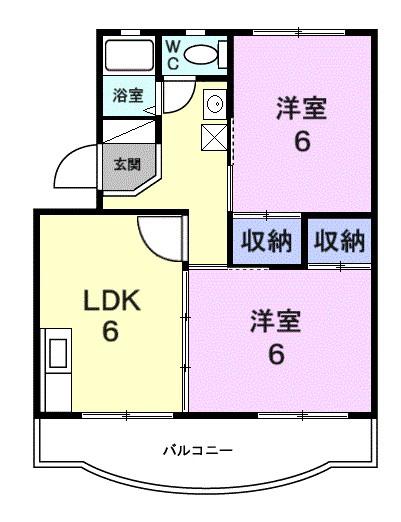 アブニールNK(2DK/3階)の間取り写真