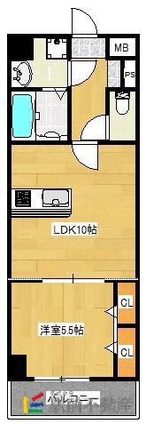 リッツ・アベニュー(1LDK/1階)の間取り写真