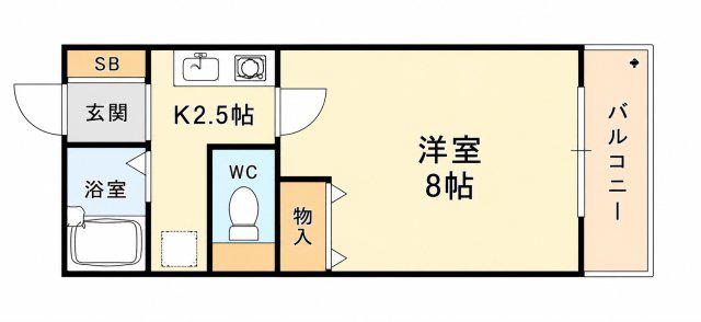 芦屋川ハイツ(1K/2階)の間取り写真