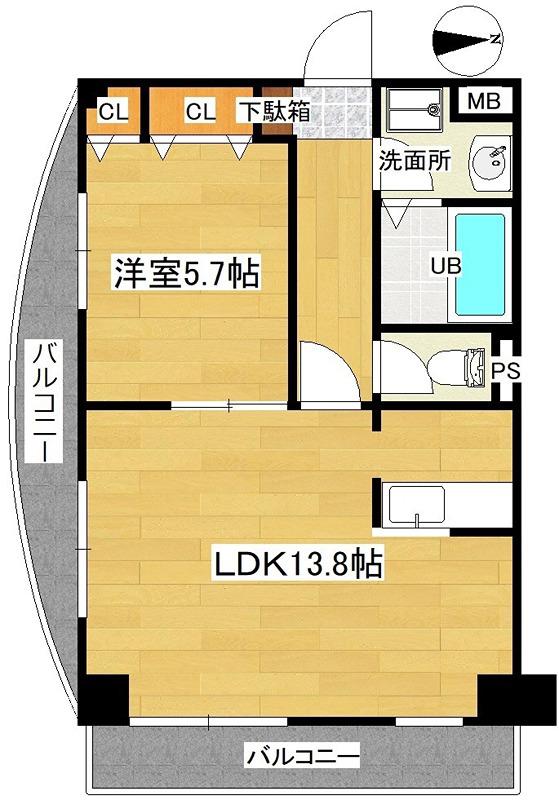プラスONEマンション(1LDK/3階)の間取り写真