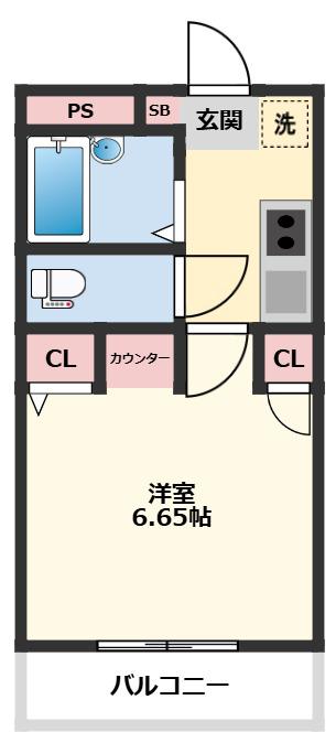 リアルジョイ東船橋壱番館(1K/1階)の間取り写真