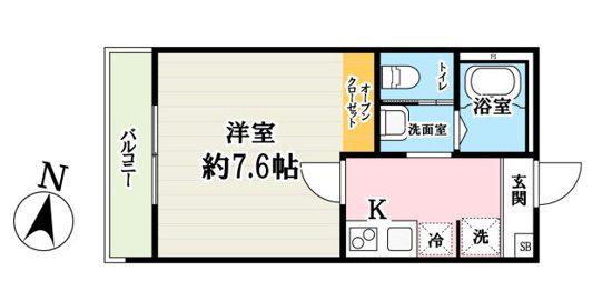 キャメル吉川スリジェ(1K/1階)の間取り写真