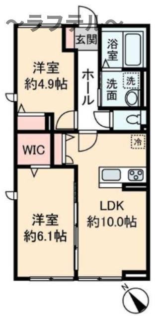 ハイムメゾン新狭山B(2LDK/3階)の間取り写真