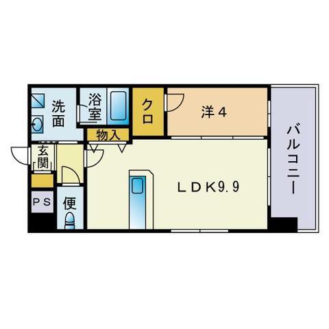 サムティ博多サウス(1LDK/11階)の間取り写真