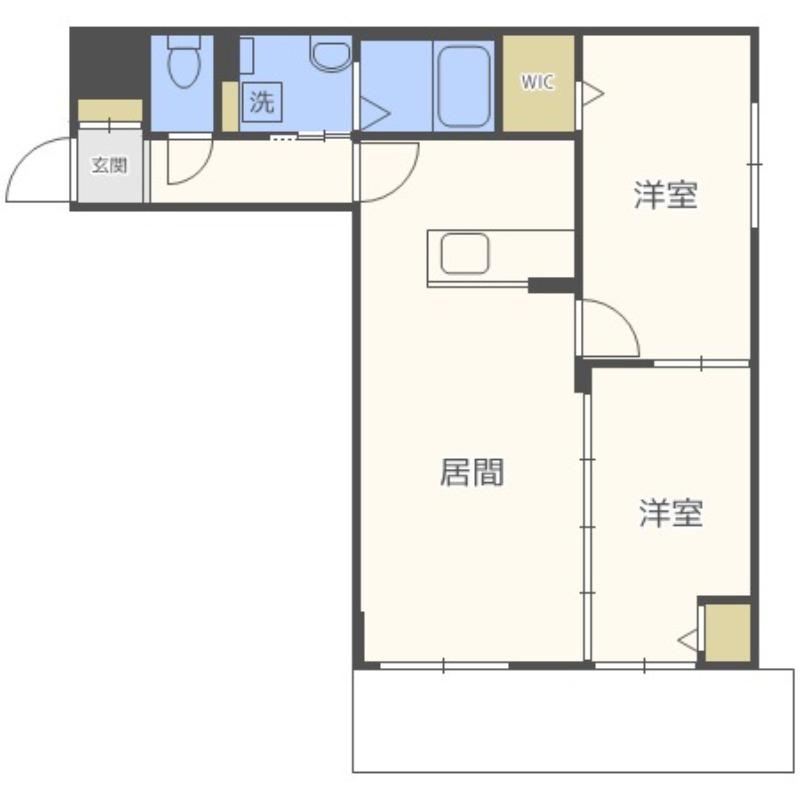 AXISーFA苗穂(2LDK/3階)の間取り写真