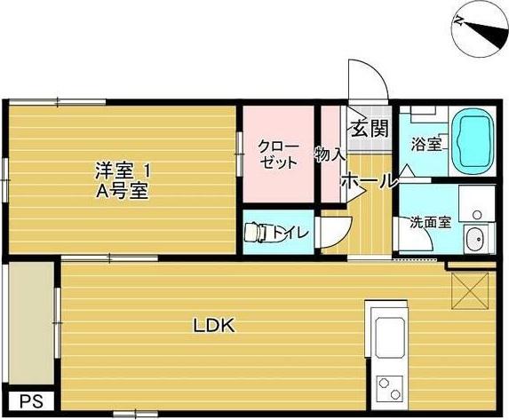 モントーク(1LDK/2階)の間取り写真