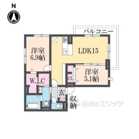 VIE LECLAT(2LDK/3階)の間取り写真