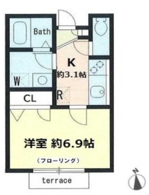 メゾンシャルム(1K/1階)の間取り写真