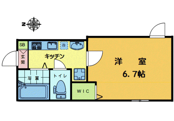 G-GRAND代々木(1K/1階)の間取り写真