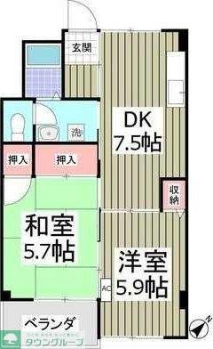 パークサイド佐藤(2DK/3階)の間取り写真