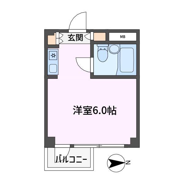 東村山ペガサスビルB館(ワンルーム/5階)の間取り写真
