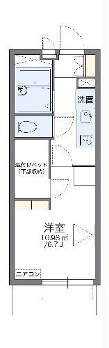 レオパレス米米(1K/4階)の間取り写真