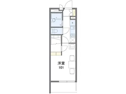 セレーノ香椎駅東(1K/2階)の間取り写真