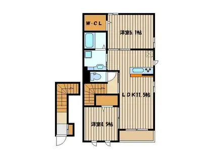 バイト263(2LDK/2階)の間取り写真