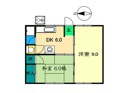 コーポ松本(2DK/2階)の間取り写真