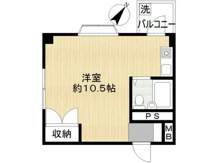 今井ハイツI(ワンルーム/3階)の間取り写真