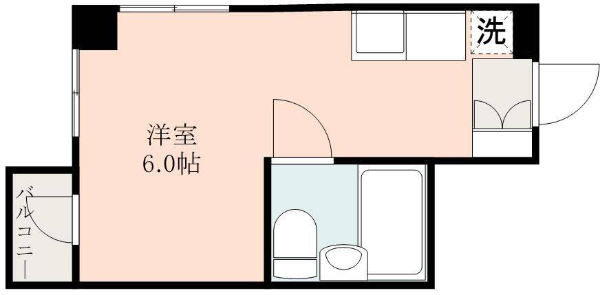 パークサイド鹿児島(ワンルーム/3階)の間取り写真