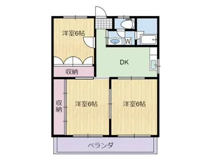 とどろきハイツ(3LDK/1階)の間取り写真
