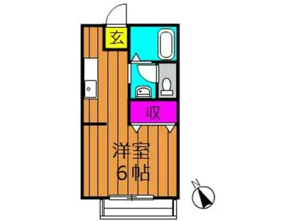 中島サンプラザ(ワンルーム/2階)の間取り写真