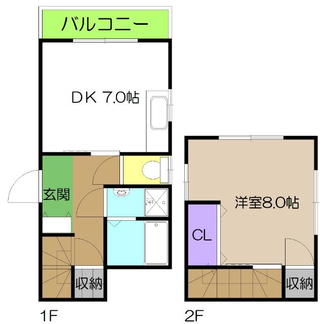 ハイツ大久保(1DK/1階)の間取り写真